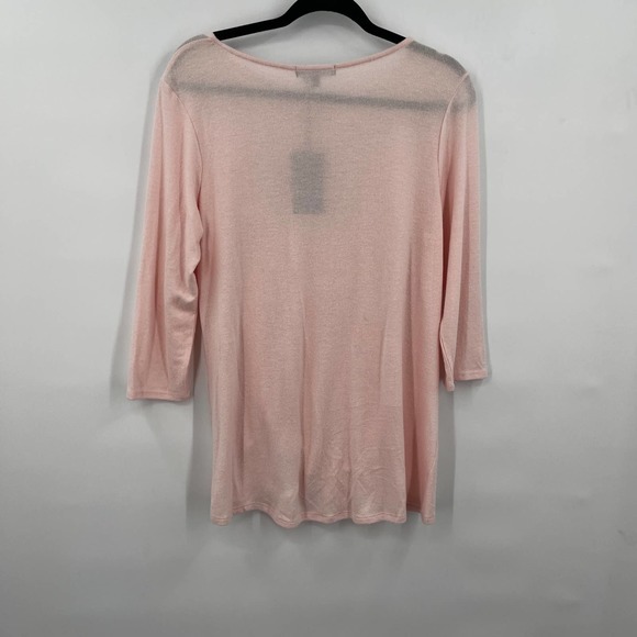 Gibsonlook‎ Twist Front 3/4 Sleeve Lotus Pink Top Size Small NWT - Picture 8 of 9